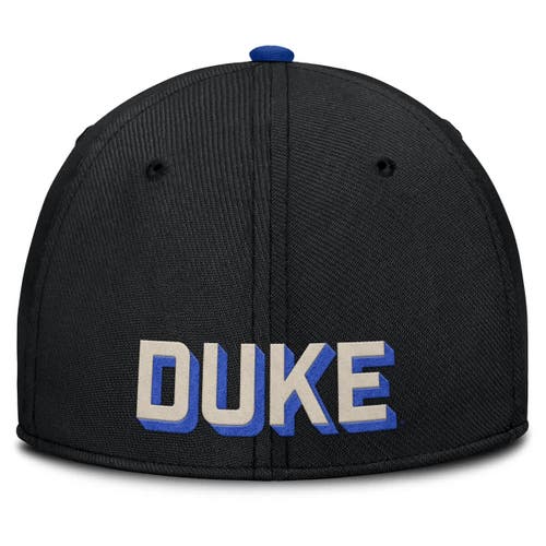 Nike Black Duke Blue Devils Legacy Rise Performance Flex Hat In Black