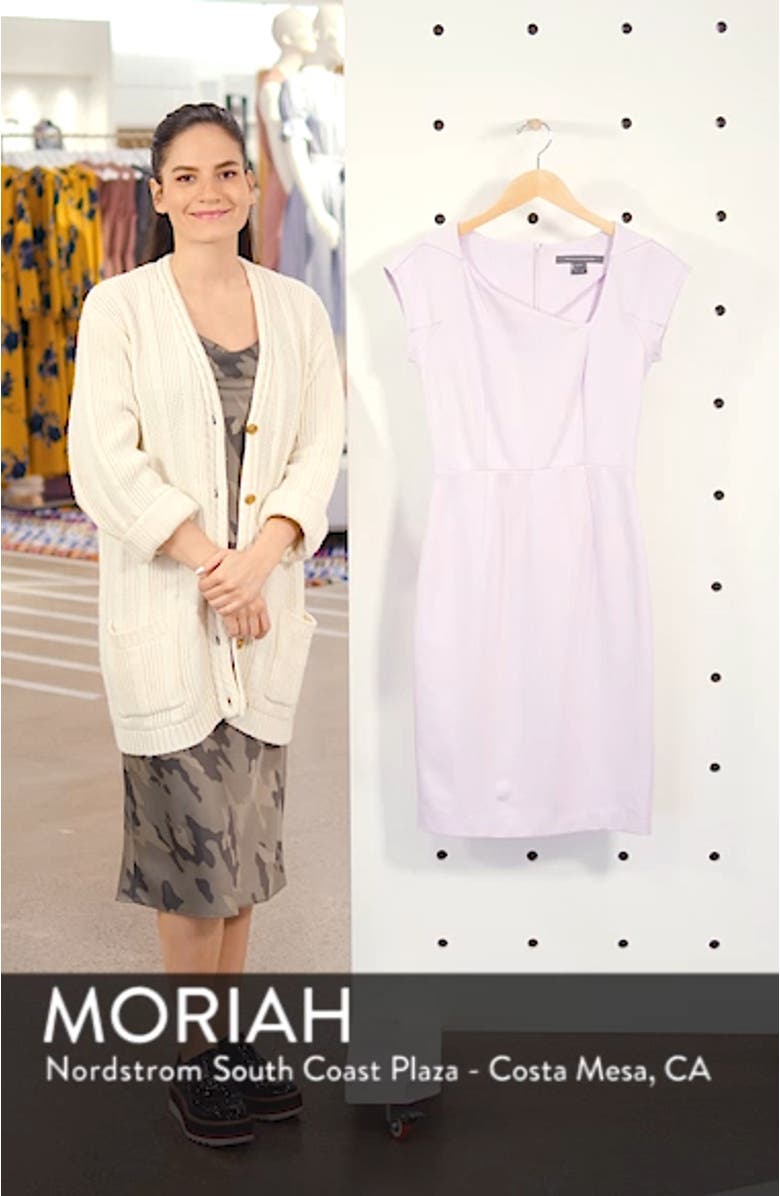 Lula Asymmetrical Neck Sheath Dress, sales video thumbnail