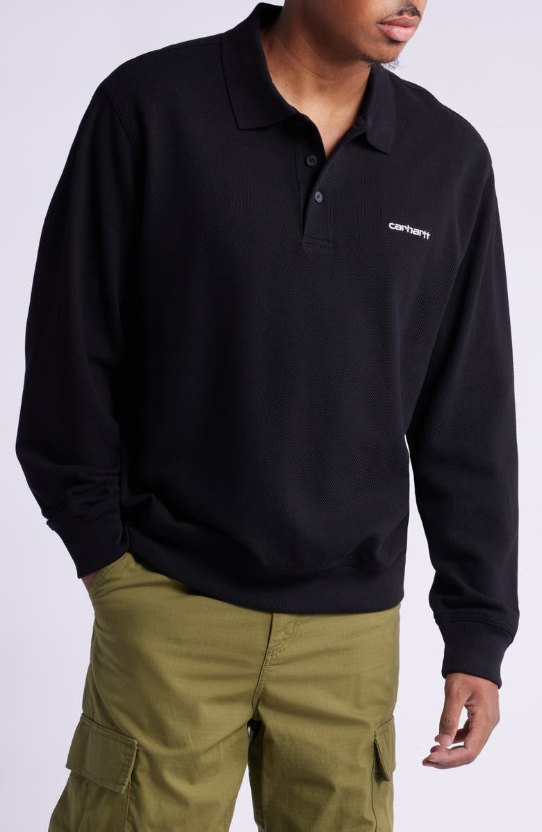 Carhartt Work In Progress Vance Long Sleeve Cotton Piqué Polo Shirt, Main, color,