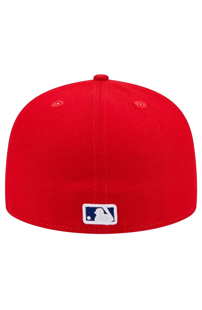 New Era Men's New Era Red Philadelphia Phillies Script Sided 59FIFTY Fitted Hat, Alternate, color, 
