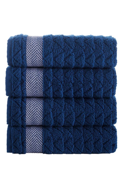 Brooks Brothers Herringbone Cotton Bath Towel In Navy