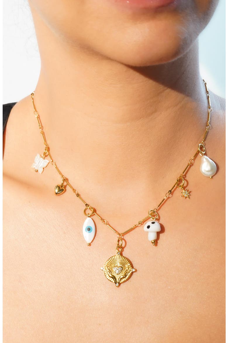 Alchemy Charm Necklace, Alternate, color, GOLD