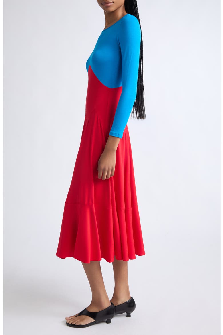 Dammit Janet Bracelet Sleeve Colorblocked Midi Dress, Alternate, color, COLORBLOCKED