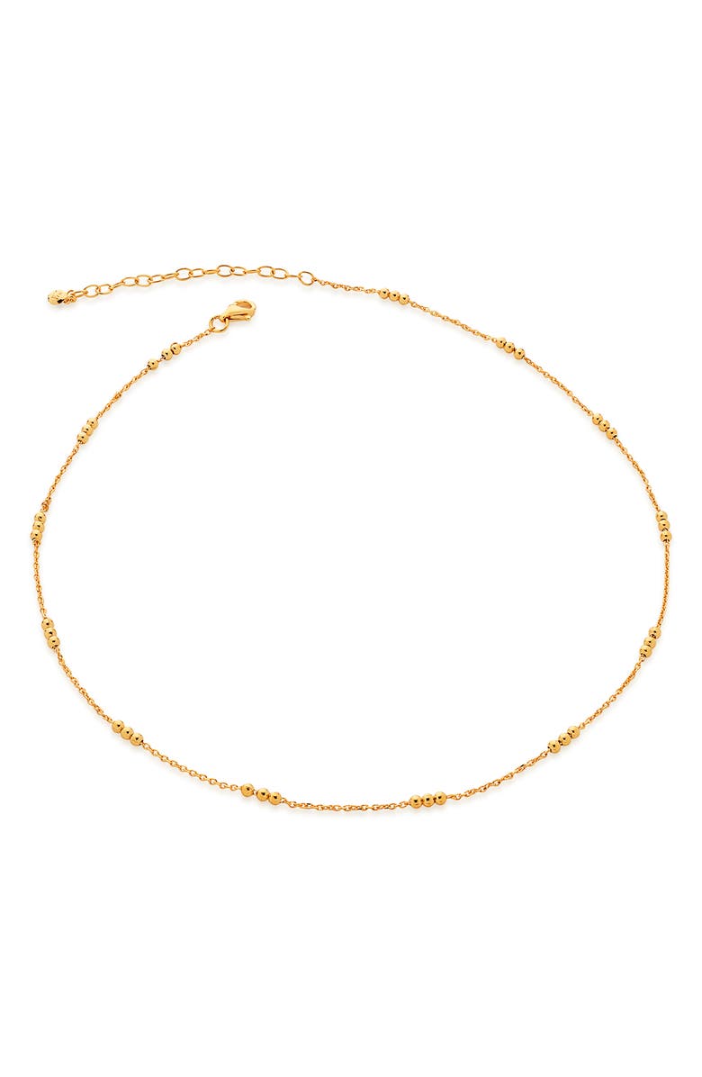 Monica Vinader Triple Beaded Chain Necklace, Main, color, Yellow Gold