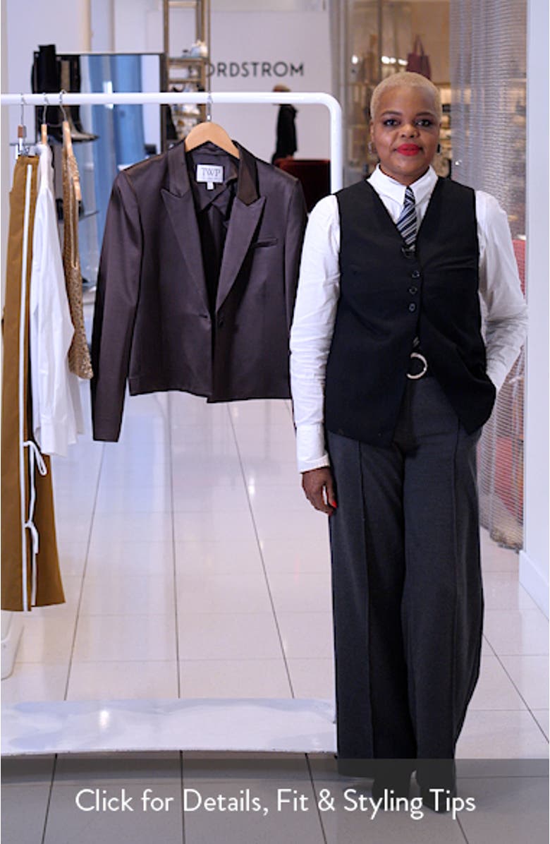 Sawyer Boxy Crop Satin Blazer, sales video thumbnail