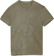 John Varvatos Snake Embroidered Organic Cotton T-Shirt