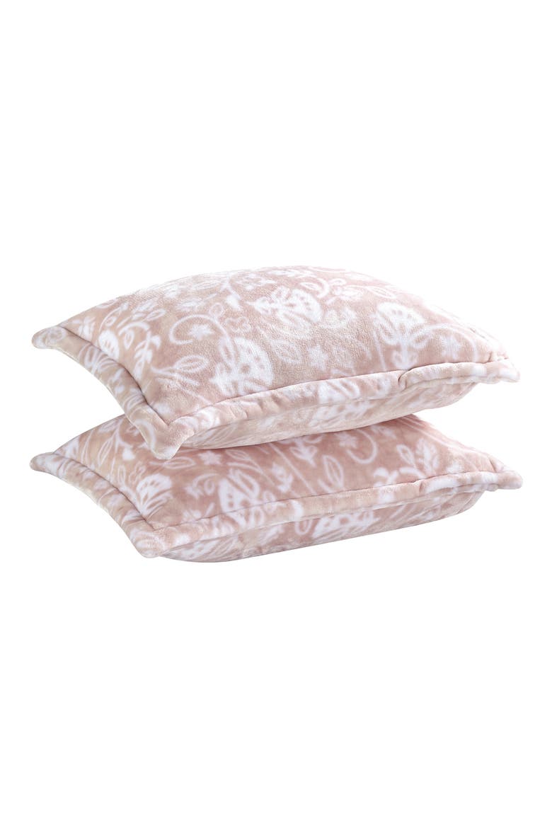 Floral Fleece Blanket 3-Piece Set, Alternate, color, BLUSH PINK