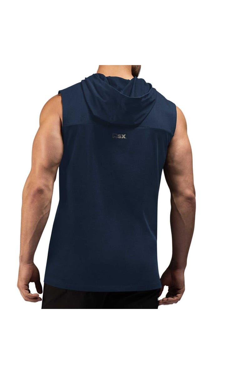 MSX BY MICHAEL STRAHAN Men's MSX by Michael Strahan Navy New England Patriots Relay Sleeveless Pullover Hoodie, Alternate, color, 