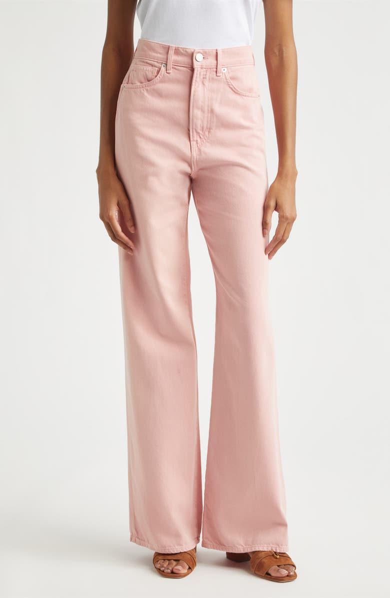 Veronica Beard Taylor High Waist Wide Leg Jeans, Main, color, Petal