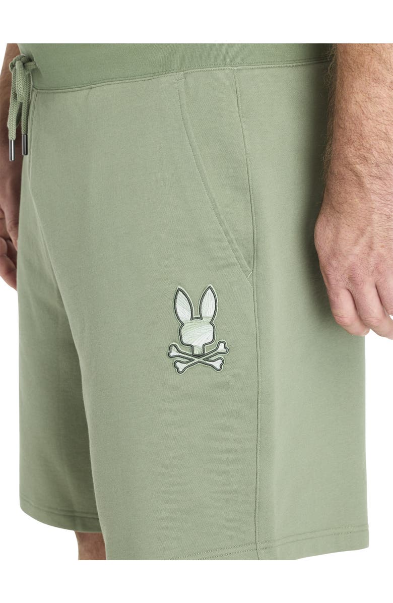 Psycho Bunny Big & Tall Baxter Embroidered French Terry Shorts, Alternate, color, Sea Spray