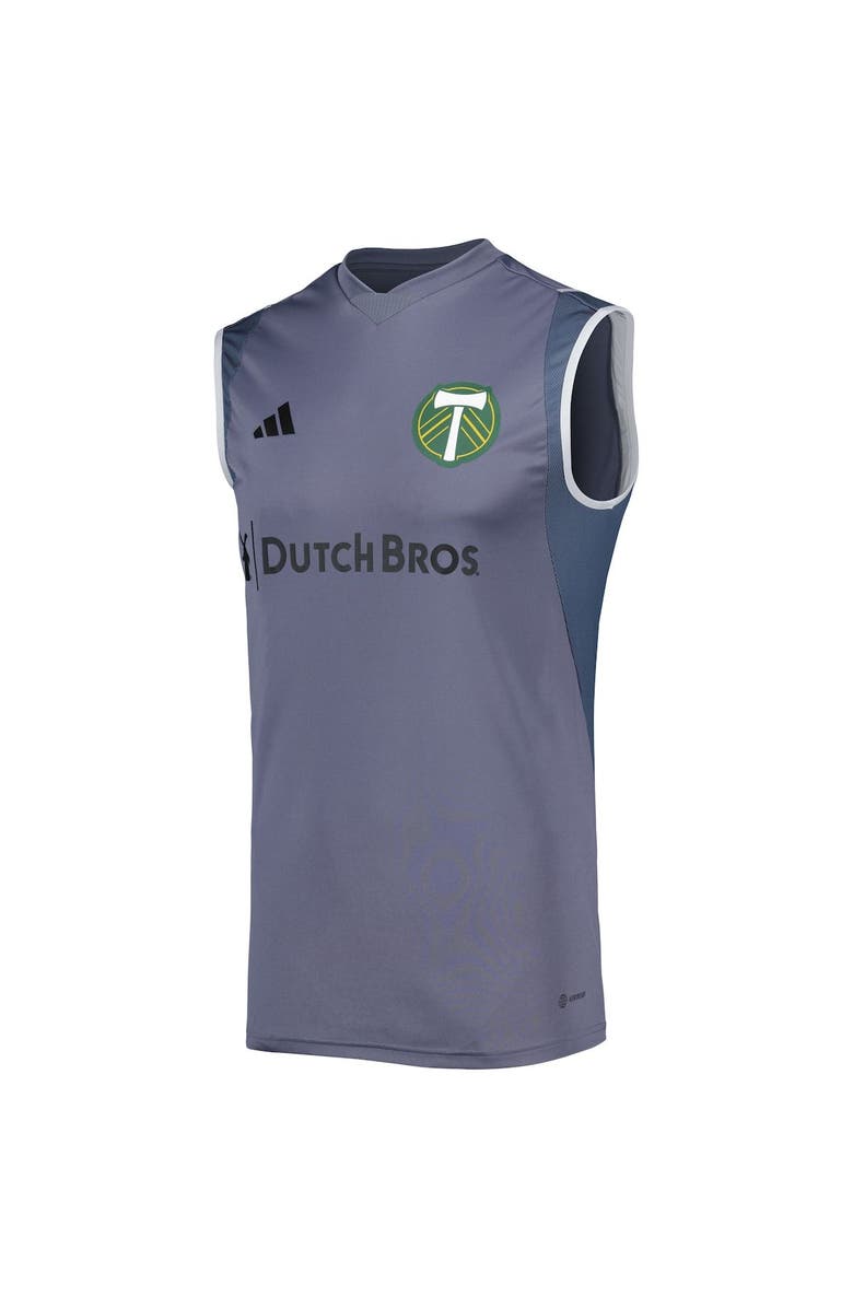 adidas Men's adidas Gray Portland Timbers 2023 On-Field Sleeveless Training Jersey, Alternate, color, 