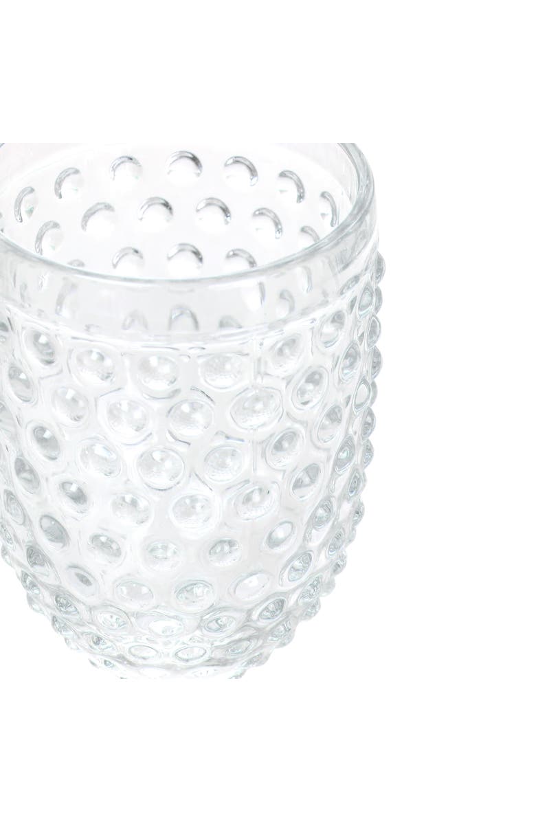 MARTHA STEWART 6 Piece 14.2 Ounce Clear Glass Hobnail Goblet Drinkware Set, Alternate, color, Clear