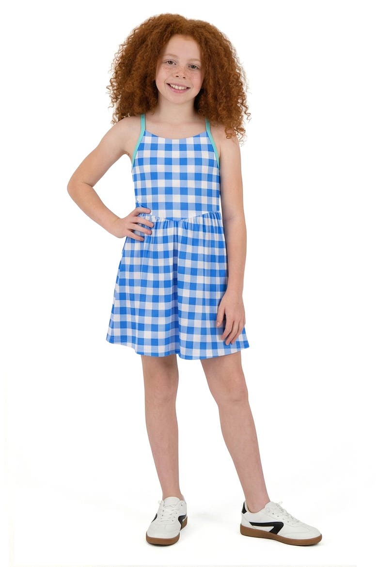 Kids' Print Skater Dress, Alternate, color, BLUE