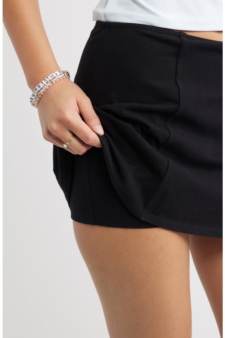 Cotton Jersey Mini Skort, Alternate, color, BLACK