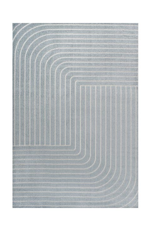 Odense High-Low Minimalist Angle Geometric Indoor/Outdoor Area Rug