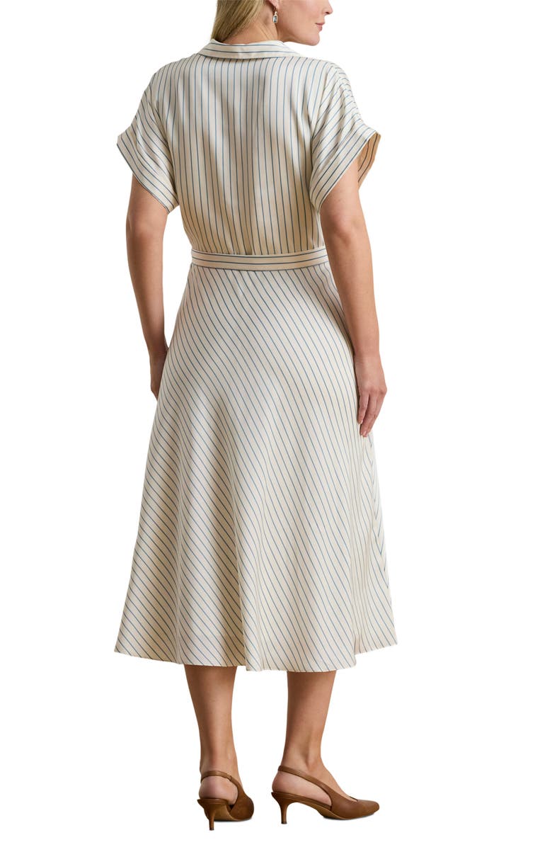 Lauren Ralph Lauren Stripe Twill Dress, Alternate, color, Cream Mu