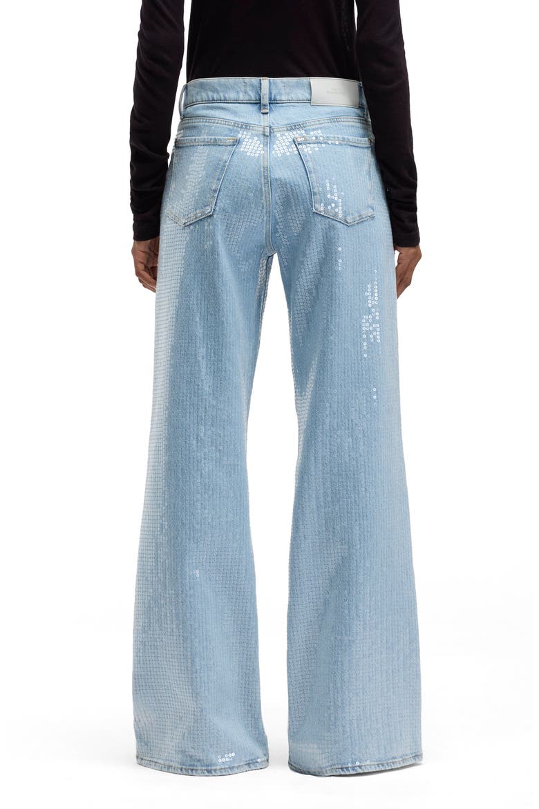 Lotta Sequin Wide Leg Stretch Jeans, Alternate, color, SHIMMER