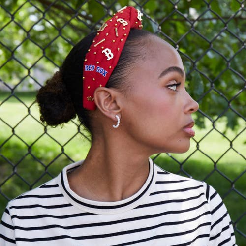 Lele Sadoughi Mlb Boston Red Sox Embellished Headband In Red