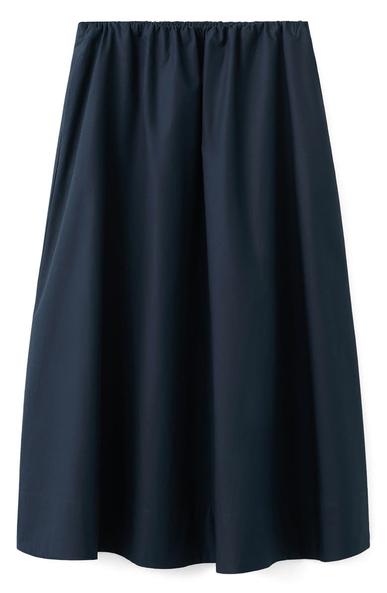 MANGO Cotton Midi Skirt, Alternate, color, Navy