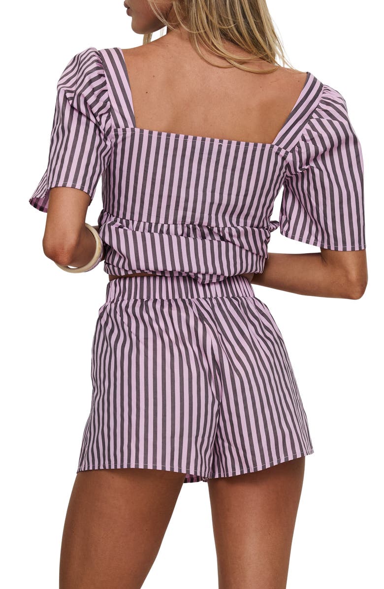 Princess Polly Two Young Hearts Stripe Cotton Top & Shorts Set, Alternate, color, 