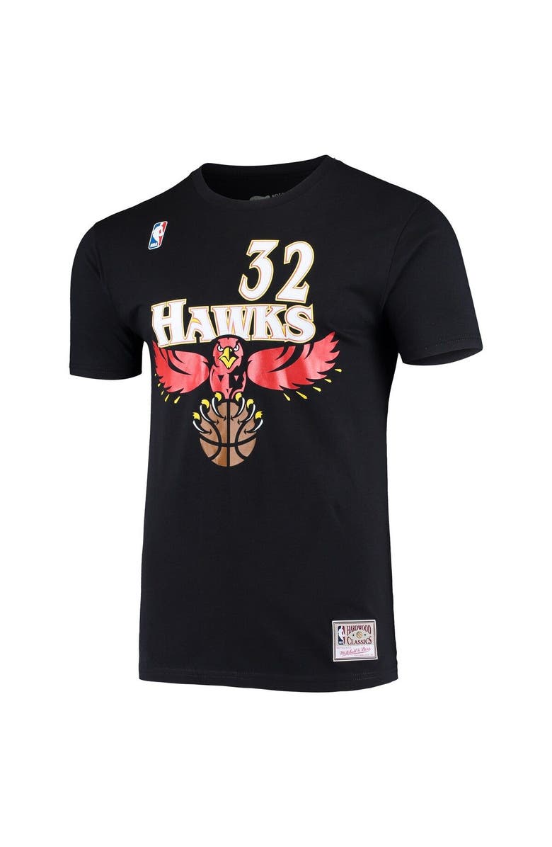 Mitchell & Ness Men's Mitchell & Ness Christian Laettner Black Atlanta Hawks Hardwood Classics Name & Number T-Shirt, Alternate, color, 