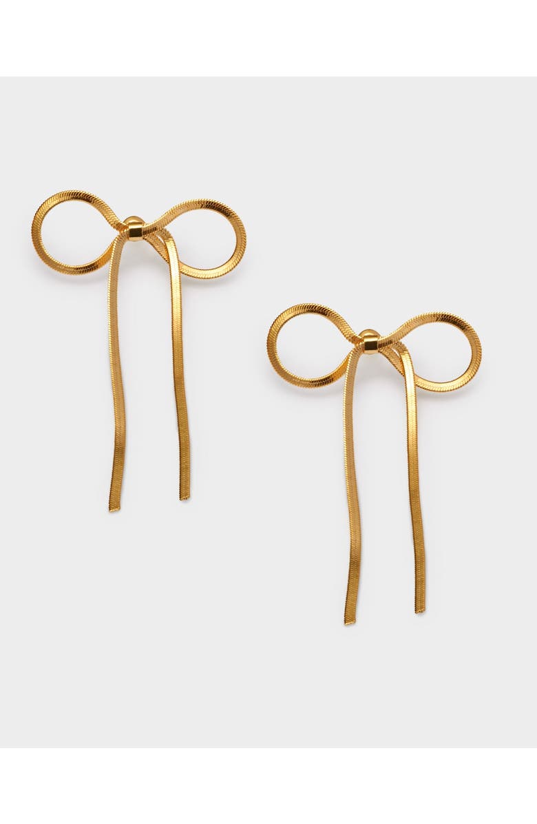 Katie Loxton Amelie Waterproof Gold Bow Oversized Earrings, Main, color, Gold
