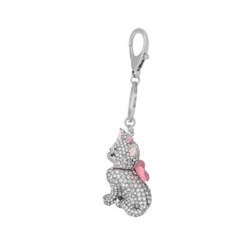 Disney Aristocats Marie Crystal Pavé Bag Charm Keychain In Metallic