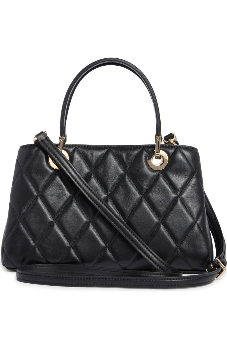 Kate Spade New York carey small quilted sullivan satchel bag, Alternate, color, Black