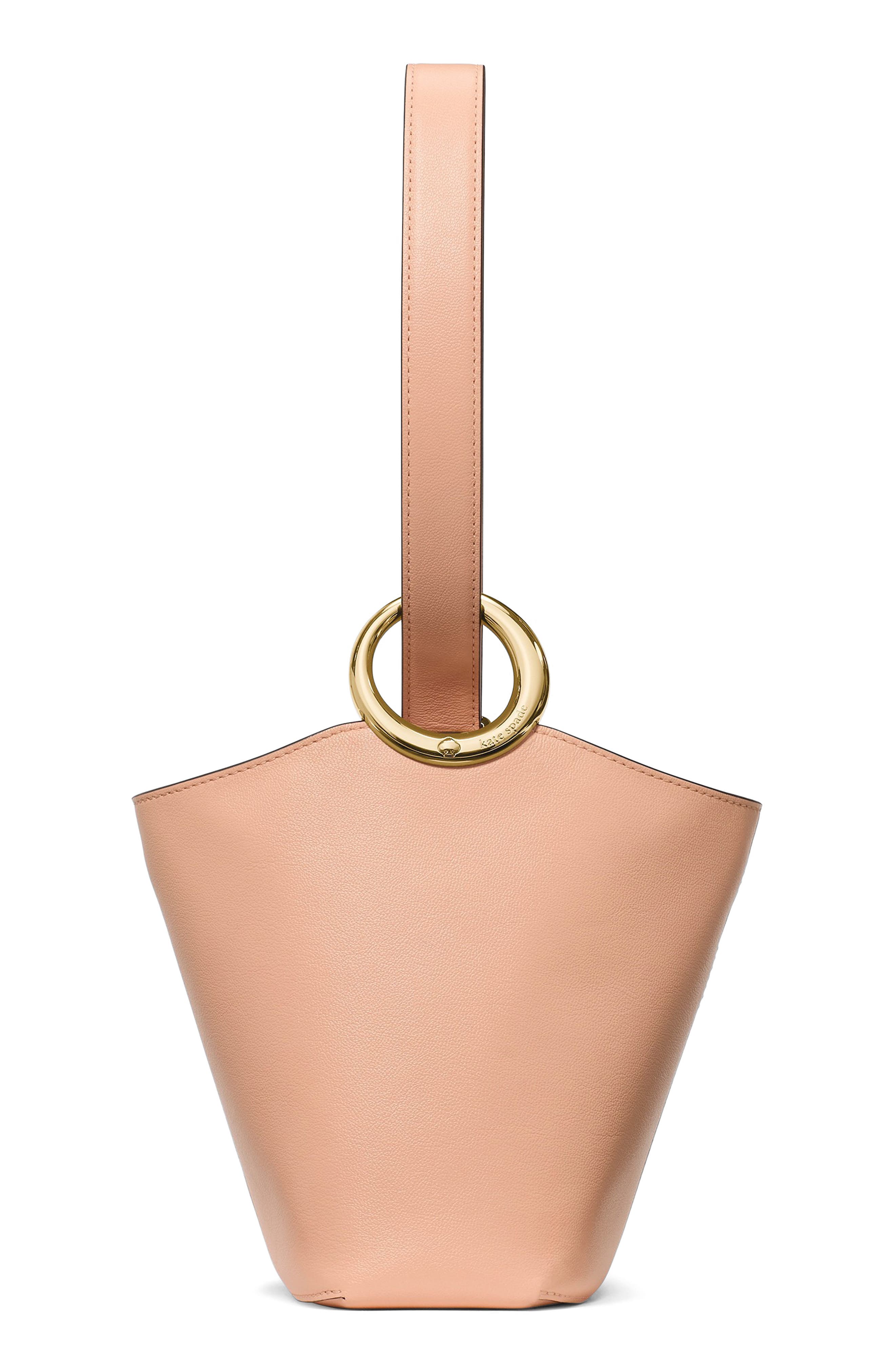 Kate Spade New York Mini Halo Fine Grain Leather Bucket Bag In Orange