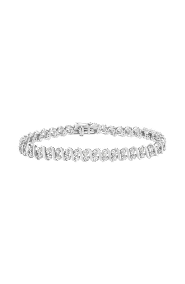 Haus of Brilliance Silver 1 cttw Double Row Miracle-Set Diamond Tennis Bracelet, Main, color, White