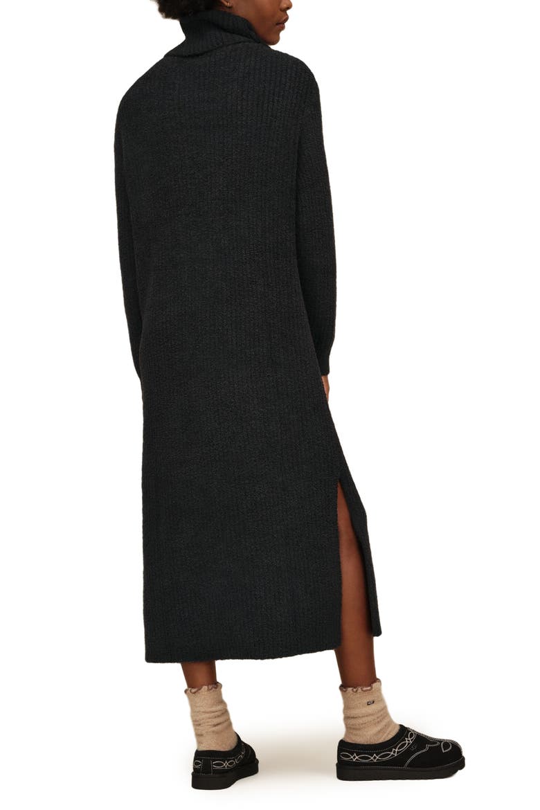 Atlie Turtleneck Rib Dress, Alternate, color, BLACK