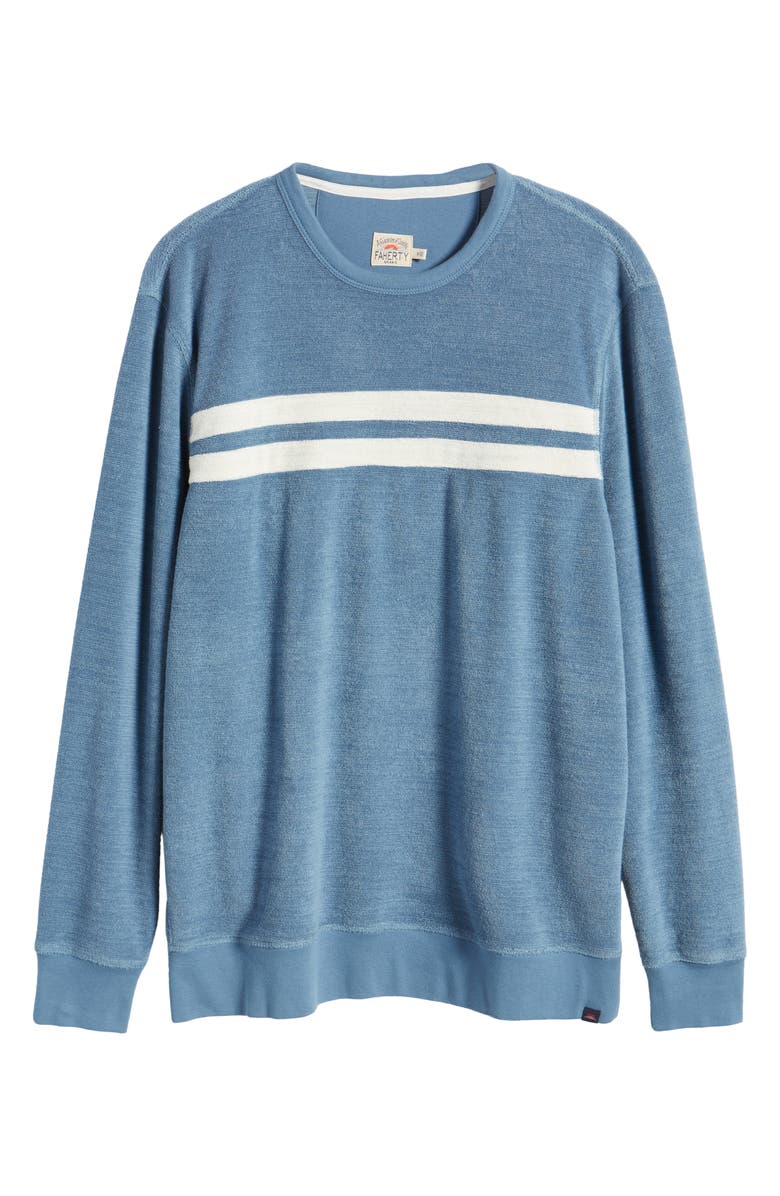 Faherty Cabana Surf Stripe Terry Cloth Crewneck Sweatshirt, Alternate, color, 