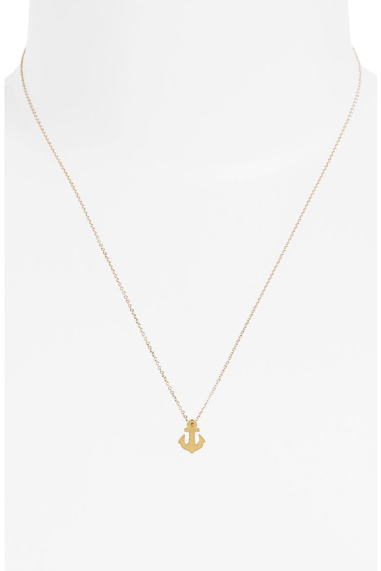 'Reminder - Friendship' Anchor Pendant Necklace, Alternate, color, GOLD DIPPED