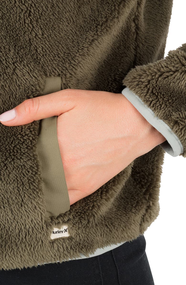 Hurley Scout Polar Fleece Anorak, Alternate, color, Vintage Olive