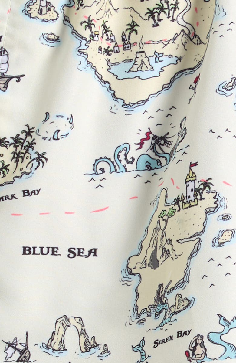 Boardies Kids' Treasure Map Print Swim Trunks, Alternate, color, Cream
