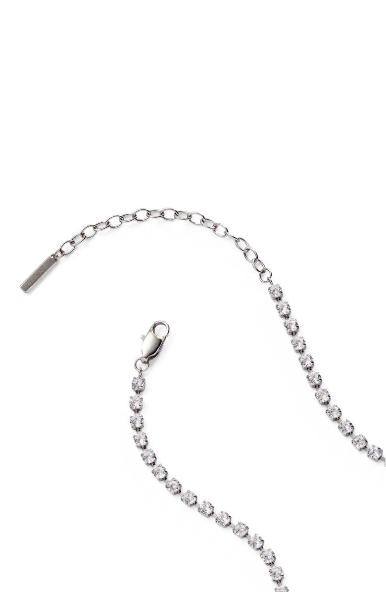 Alex and Ani Crystal Tennis Chain  Necklace, Alternate, color, Silver