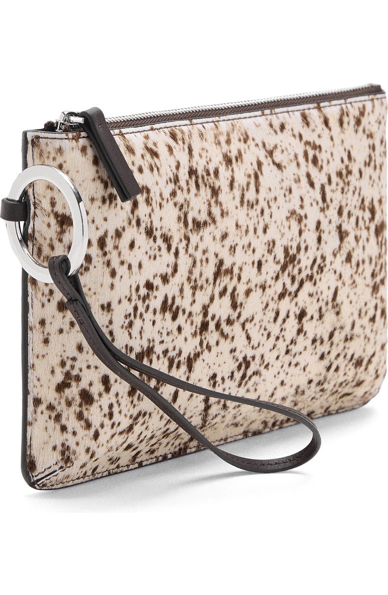MANGO Genuine Calf Hair Clutch, Alternate, color,