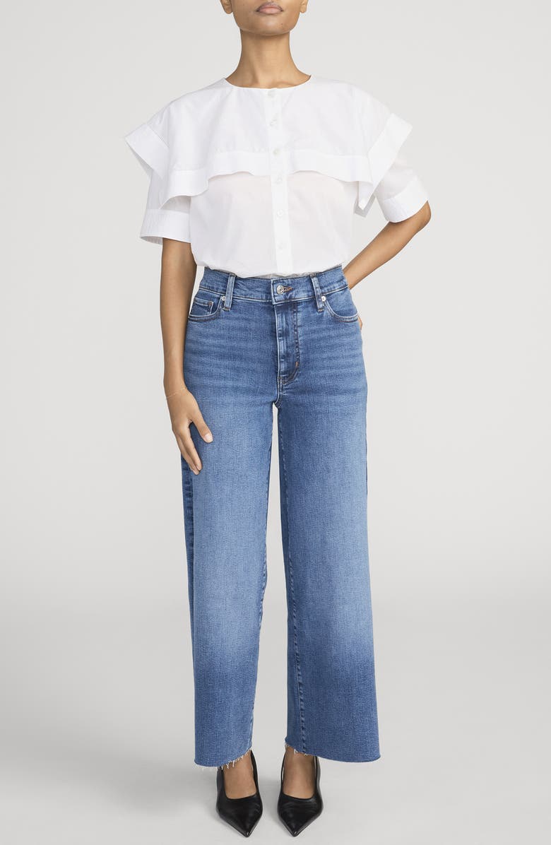 FRAME Le Pixie Slim Palazzo Raw Hem Wide Leg Jeans, Alternate, color, Canals Raw After