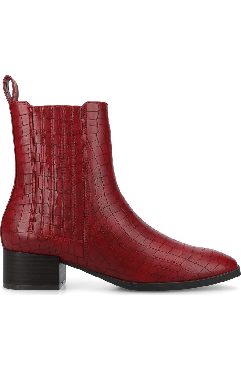 Journee Collection Wrenley Bootie, Alternate, color, Red Crocodile
