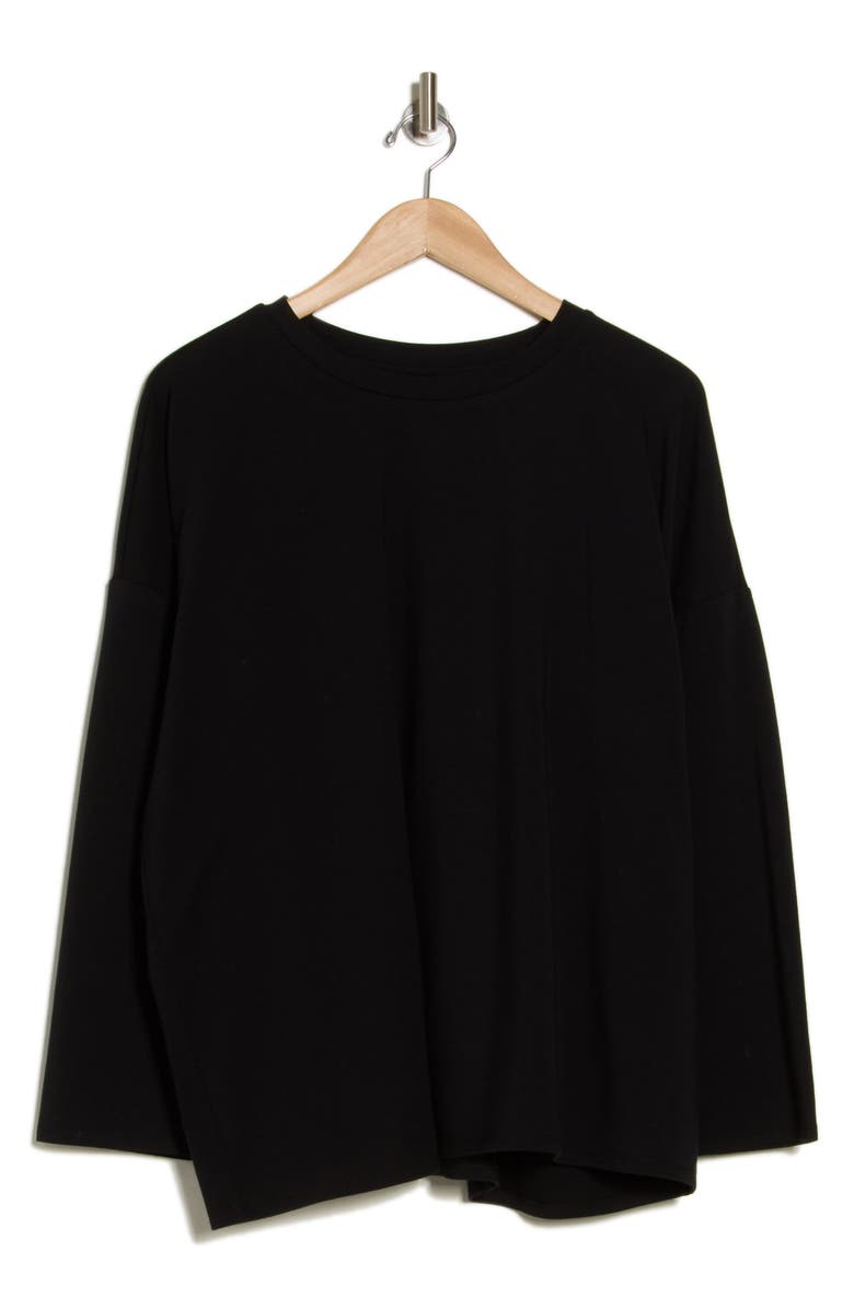 Eileen Fisher Crewneck Boxy Top, Alternate, color, Black