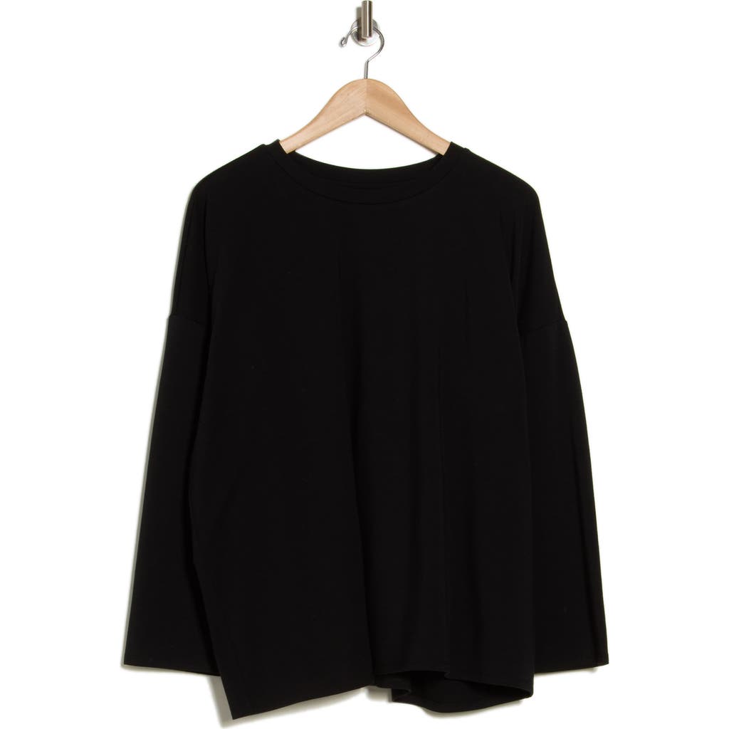 Eileen Fisher Crewneck Boxy Top In Black