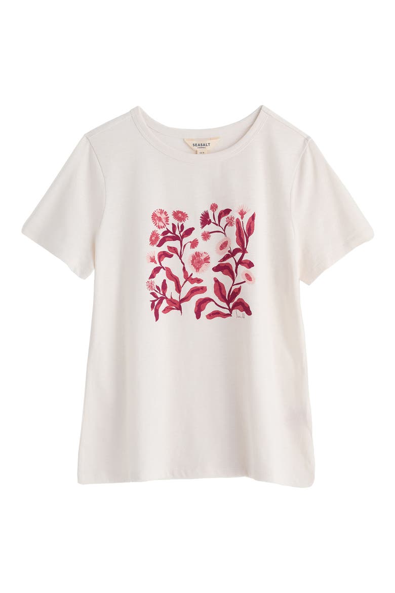 Printing Ink Organic Cotton Graphic T-Shirt, Alternate, color, INKY BOTANICAL STEMS CHALK