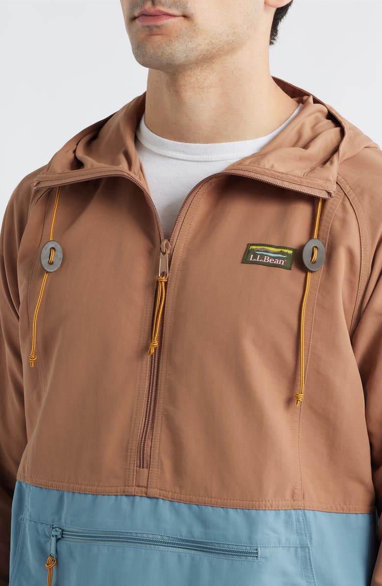 L.L.Bean Mountain Classic Water Resistant Colorblock Anorak, Alternate, color, Golden Ash/Cadet Blue