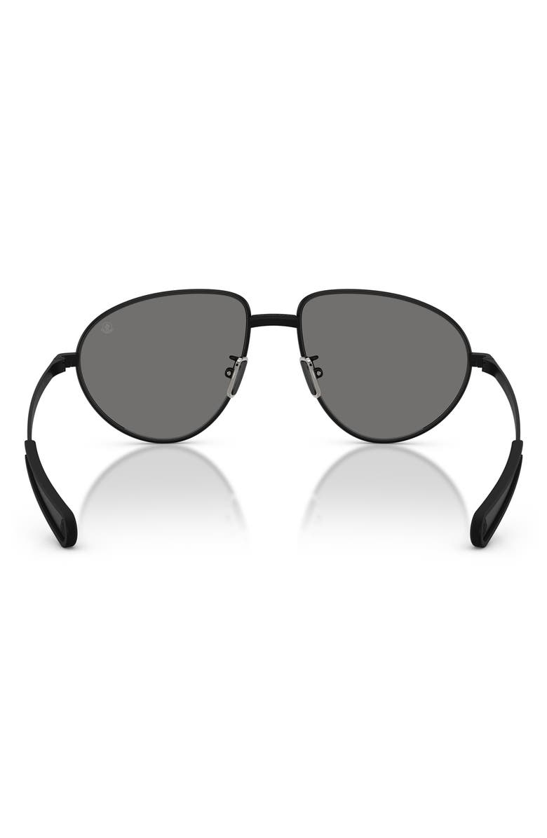 Moncler 55mm Pilot Sunglasses, Alternate, color, Matte Black / Dark Grey