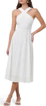 ASTR the Label Eyelet Halter Midi Dress