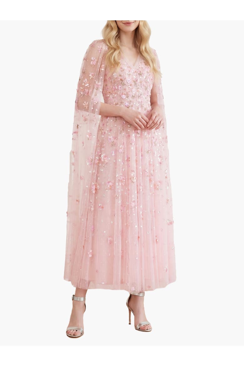 Dahlia Ditsy Ankle Gown, Main, color, Dusk Pink