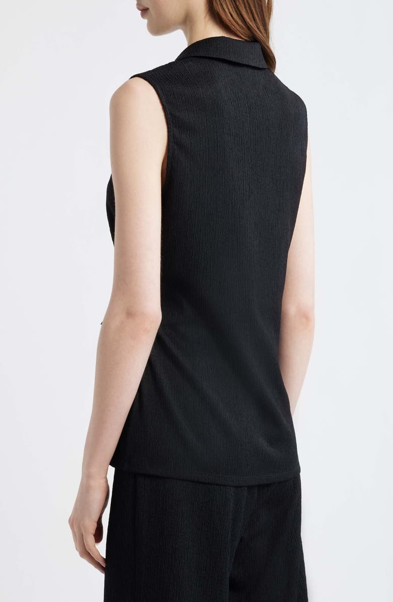 Anne Klein Notch Lapel Crepe Wrap Top, Alternate, color, Anne Black