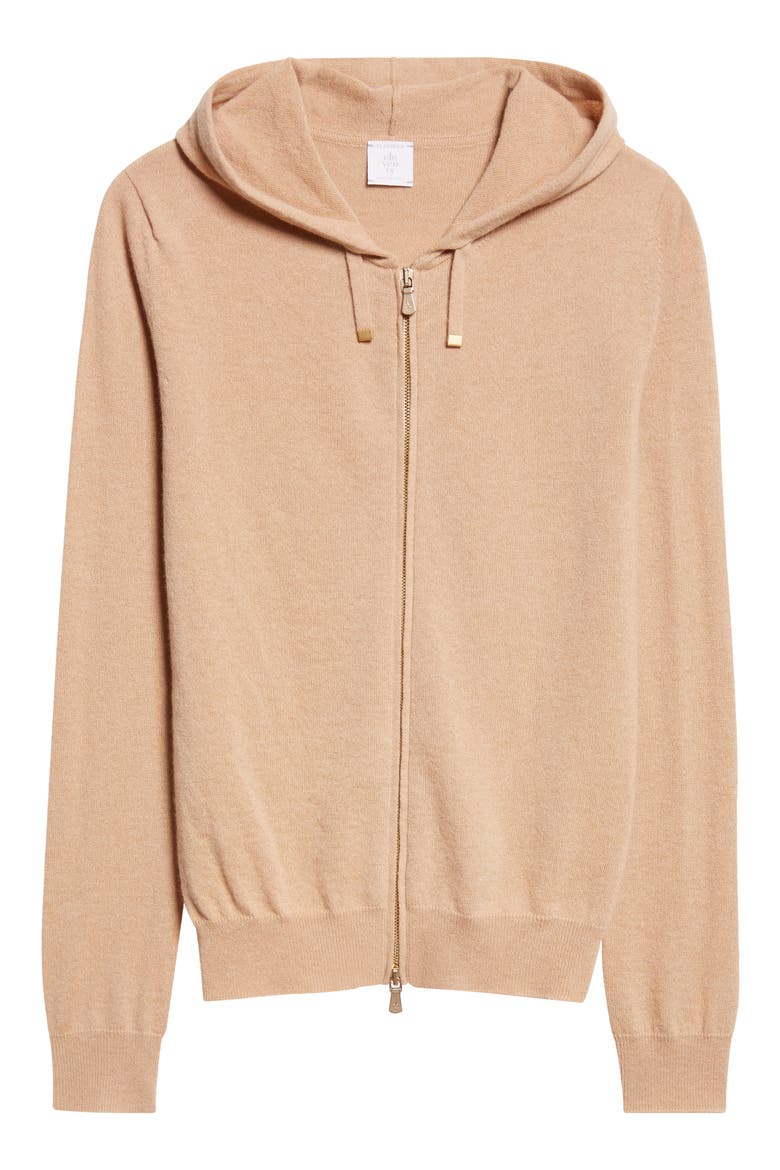 Cashmere Zip Hoodie, Alternate, color, 04 CAMEL