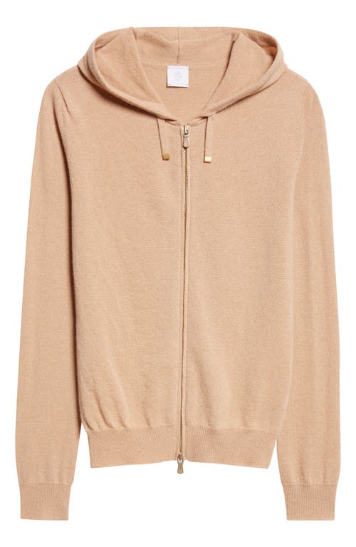 Eleventy Striped-trim Hooded Zip Cardigan In Brown