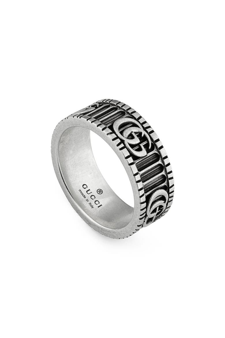 GG Band Ring, Main, color, STERLING SILVER
